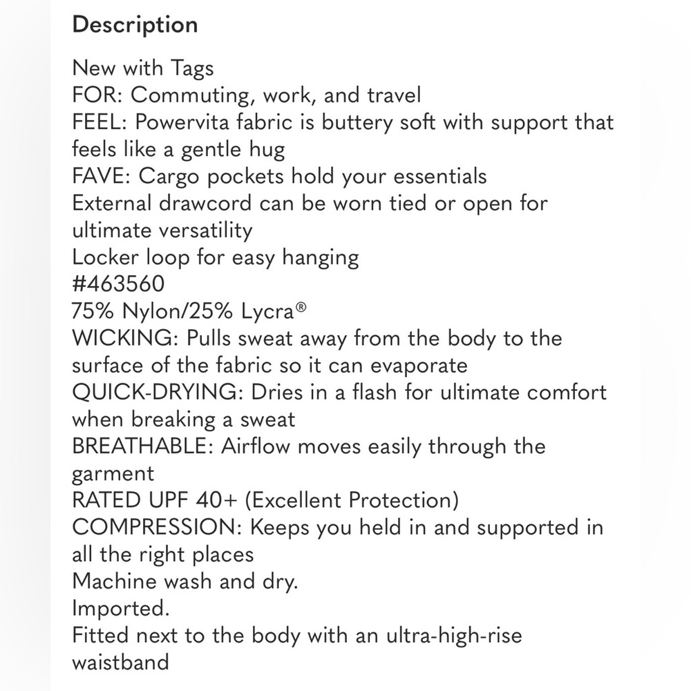 ATHLETA M Salutation Cargo Tight in Moss NWT - Picture 4 of 12